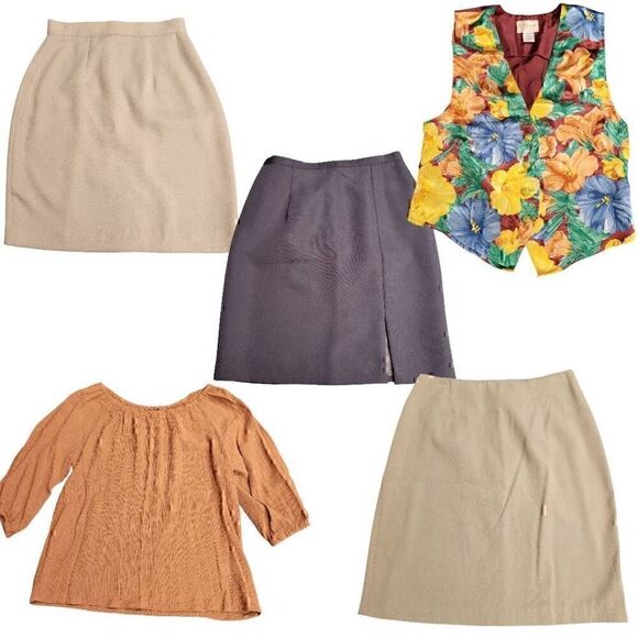Bundle of Wardrobe Builder 3 Pencil Short Skirts & 2 Blouses - Picture 1 of 15